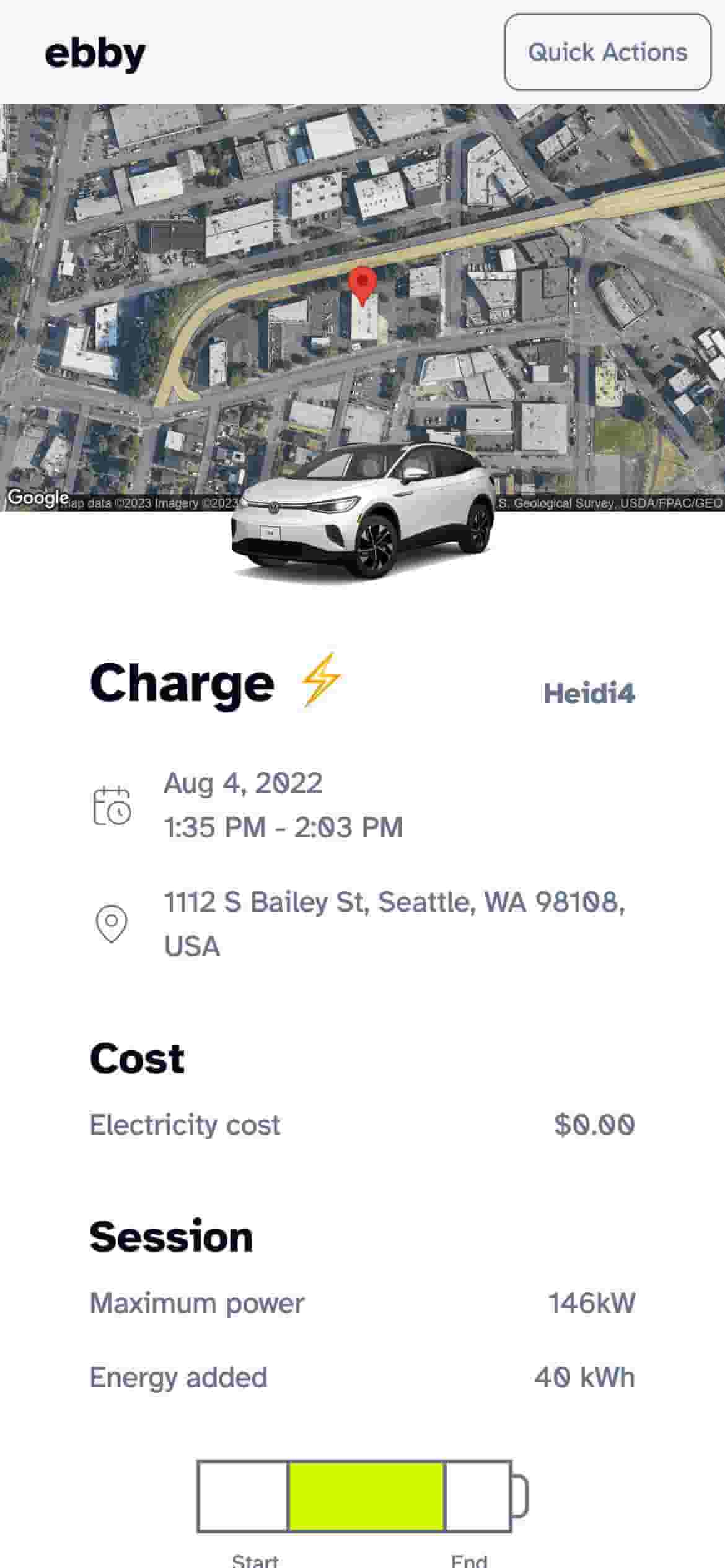 Screenshot of Ebby Energy's mobile app